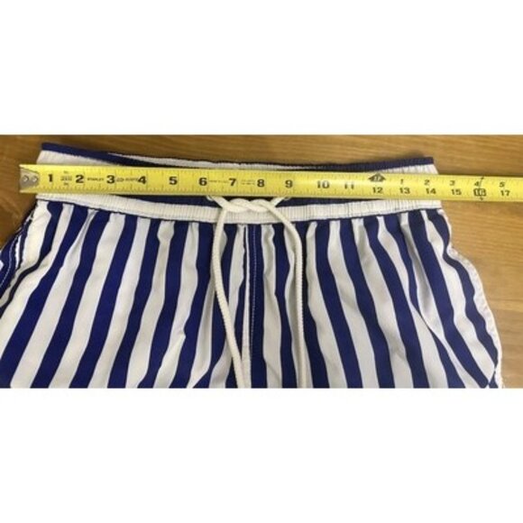 Soobaya Men’s Blue &White Striped Swim Shorts Trunks Size Medium - Picture 7 of 8